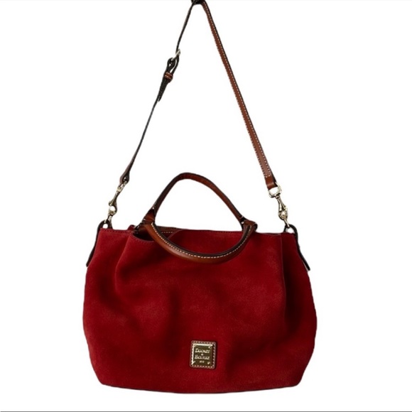 NWOT Dooney & Bourke Small Brenna Satchel in Red Suede - Picture 5 of 14